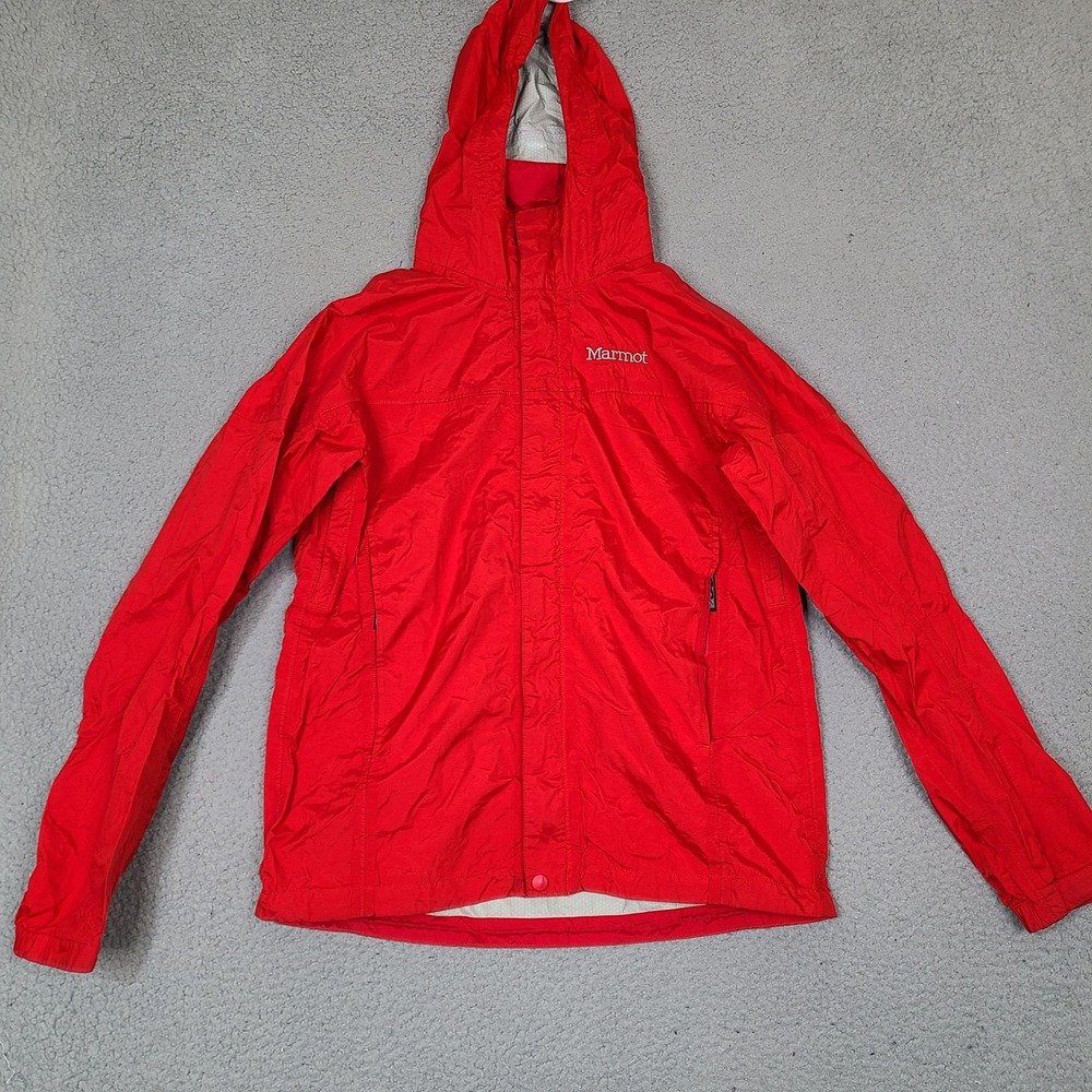 Marmot PreCip Rain Jacket‎ Womens Small Red Waterproof Hooded Hiking Gorpcore